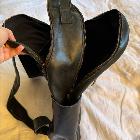 Able Black Leather Backpack - Picture 2 of 5